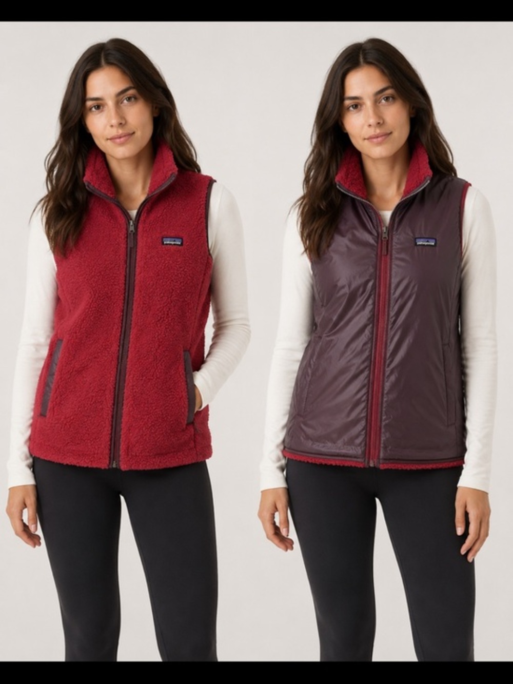 Patagonia Los Gatos Reversible Red Sherpa Fleece Vest S/M No Size